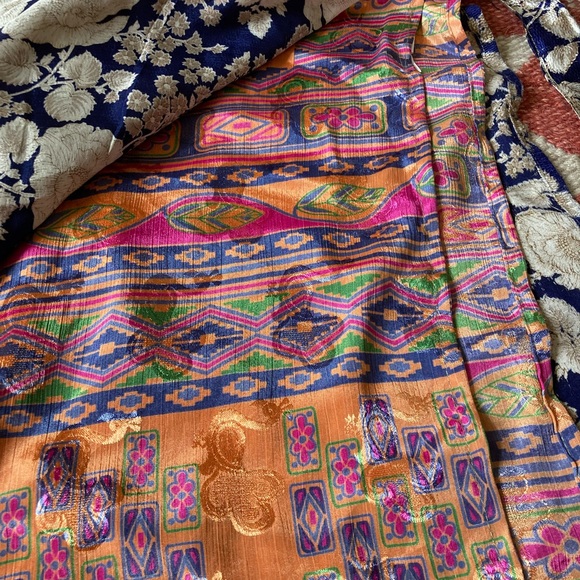 Boho Sari Silk Wrap Skirt - Picture 3 of 7